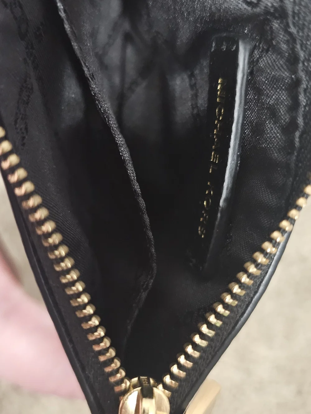 MICHAEL KORS Black Leather Wristlet Card Case